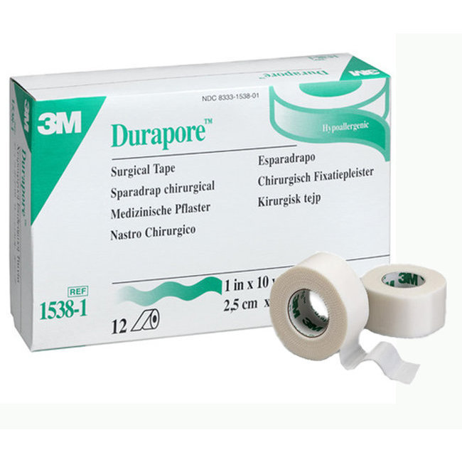 3M Durapore Adhesive Tape - 1538-1 (Box of 12 rolls)