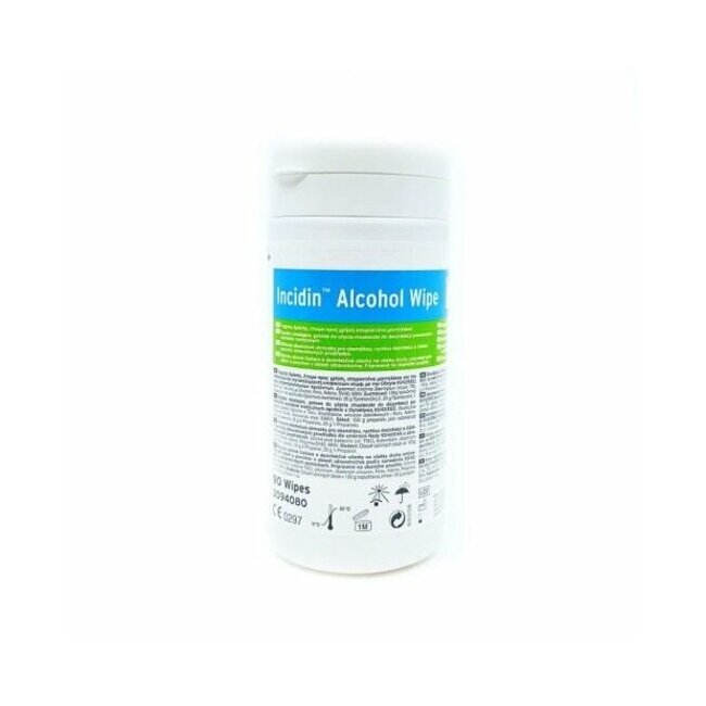 Ecolab Incidin Alcohol Wipe Disinfectant Wipes - Resealable and Refillable Box
