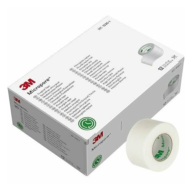 3M Non-Woven Hypoallergenic Micropore Plaster 9.14 mx 2.5 cm (12 rolls)