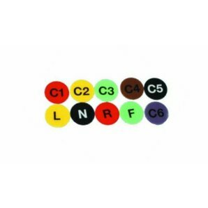 Set of 10 colour-coded labels for Strassle Electrodes