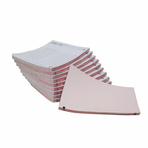 Thermal Paper A4, Red grid 205mm wide, Z-fold, Block queue, 150 Sheets, 10 Packs